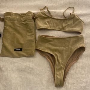 Triangl Kate Gold Swimsuit Set